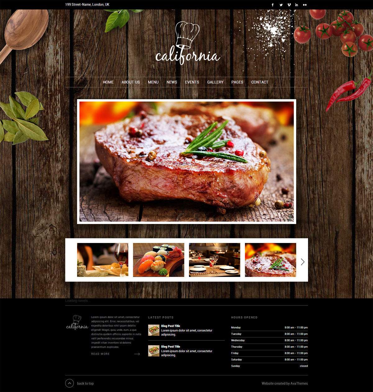 Mẫu thiết kế web nhà hàng