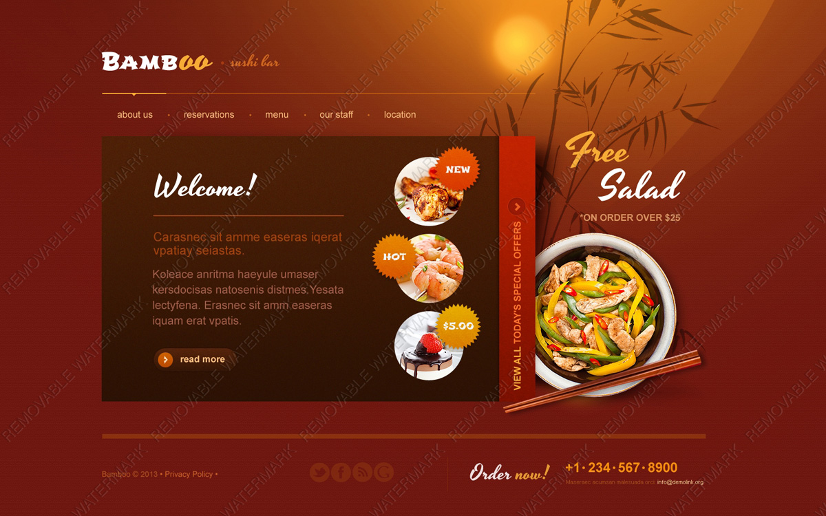 Mẫu thiết kế web nhà hàng