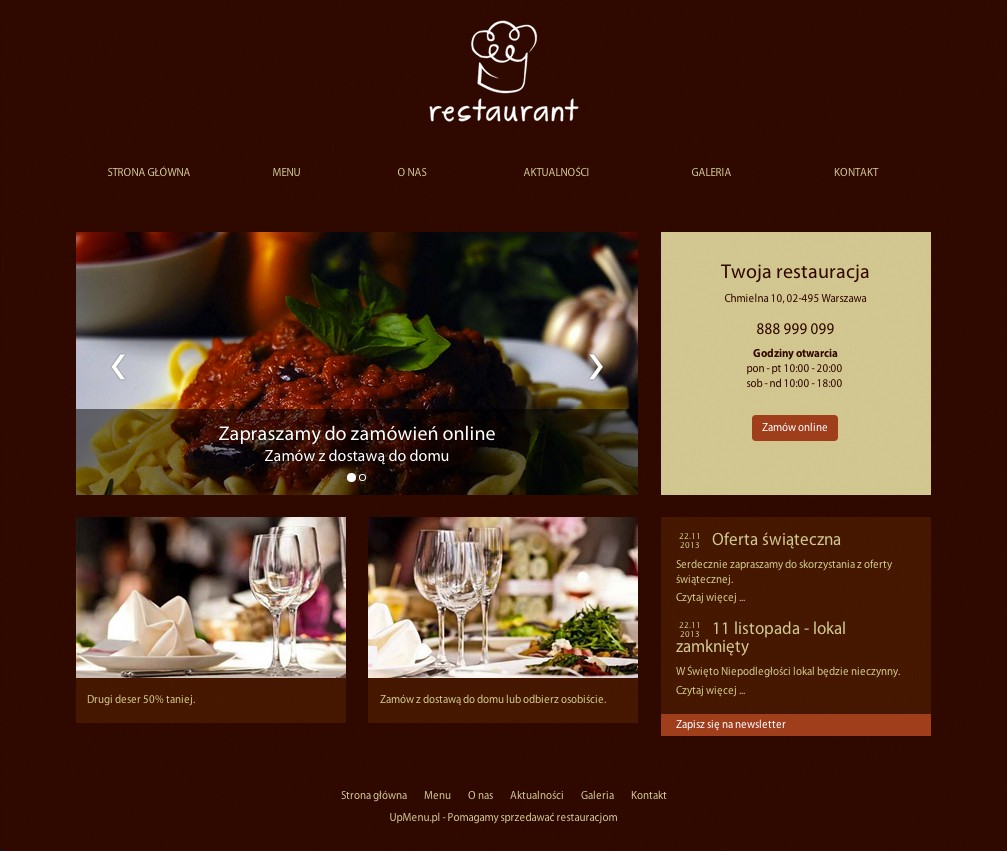 Mẫu thiết kế web nhà hàng