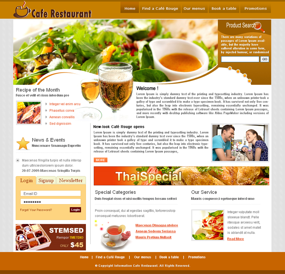 Mẫu thiết kế web nhà hàng