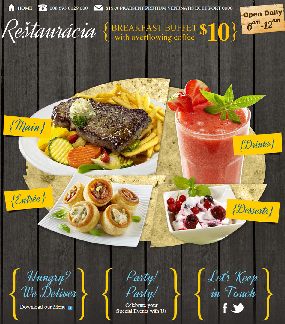 Mẫu thiết kế web nhà hàng