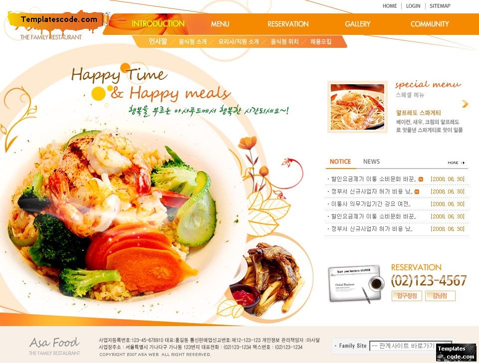 Mẫu thiết kế web nhà hàng