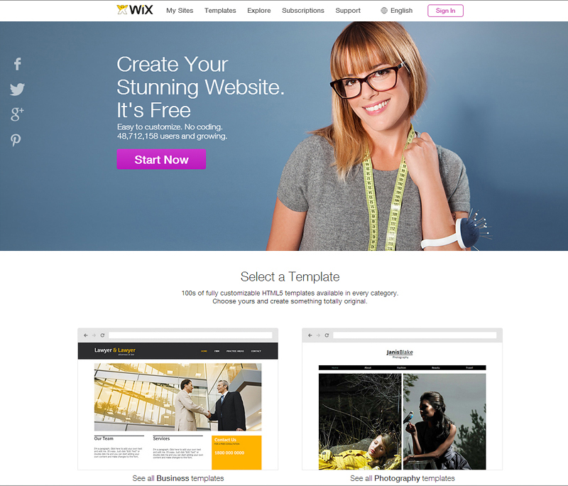 Wix free website builder