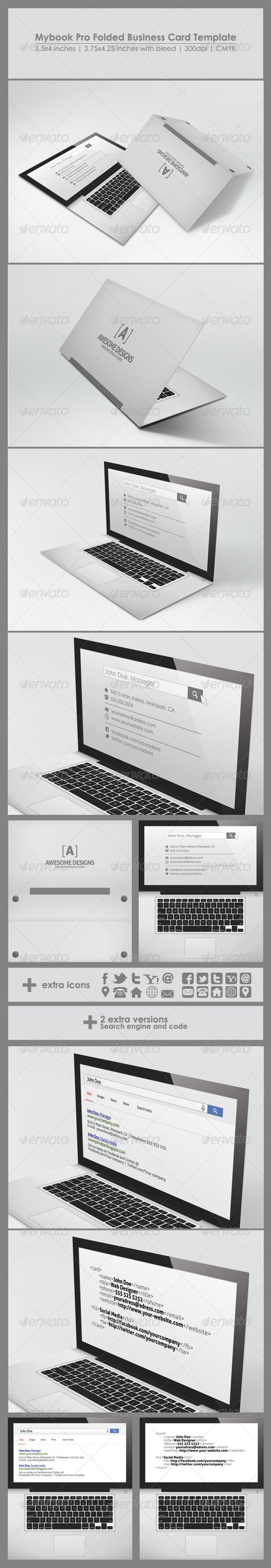 Mybook Pro Folded Business Card