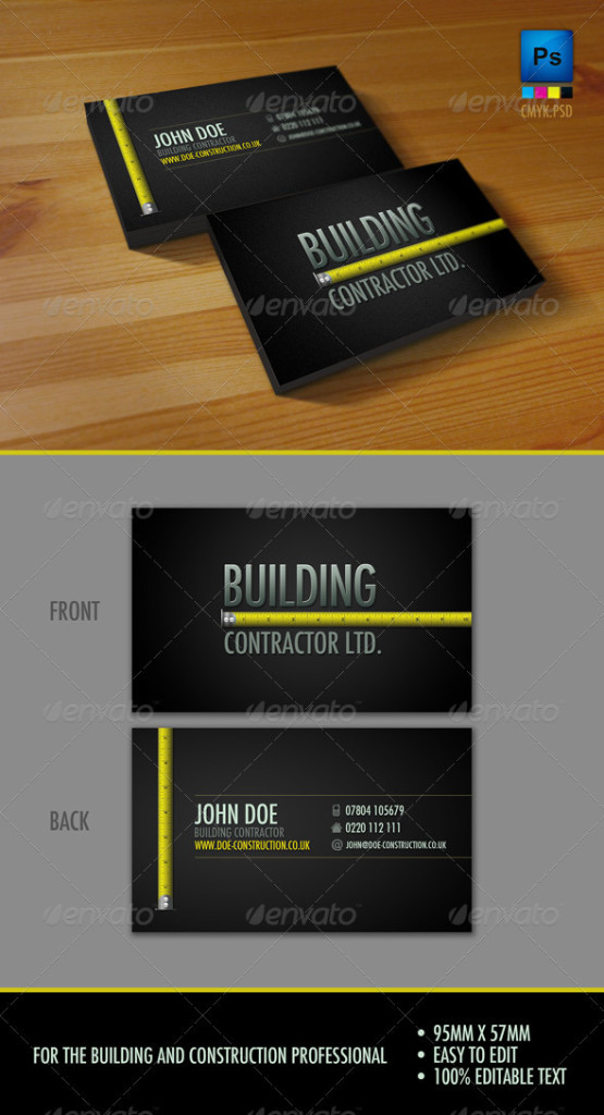 Professional Construction Workers Business Card