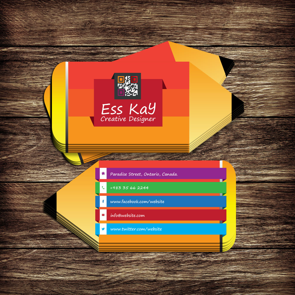 Die-Cut-Designer-Business-Card-With-QR-Code-2015