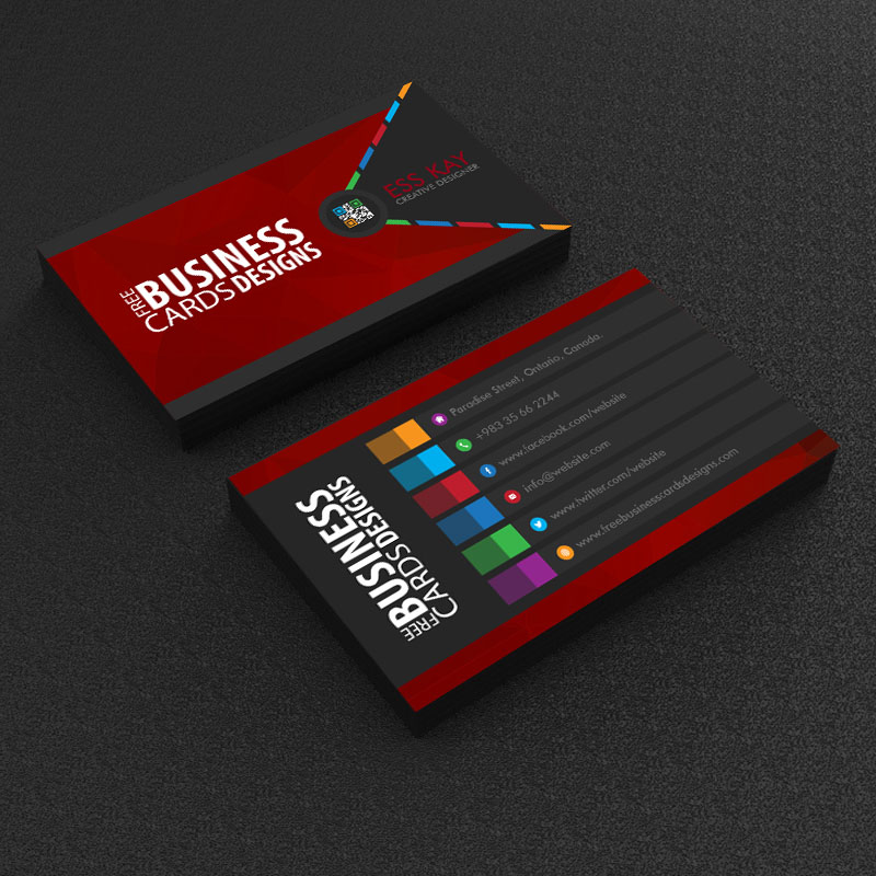 Free-Creative-Polygon-Business-Card-Design-With-QR-Code-2015