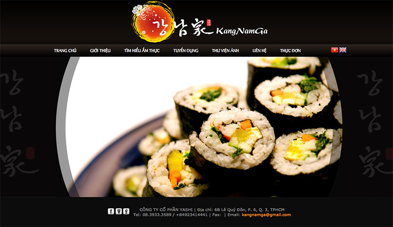 Một trang web nhà hàng do Ngôi Sao Số Solutions thực hiện.