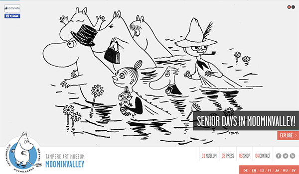 Tampere Art Museum - Moomin Valley do hoa ve tay thiet ke web