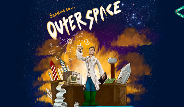 Send Me To Outer Space do hoa ve tay thiet ke web