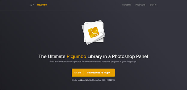 picjumbo landing page trong thiet ke web