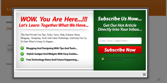 pop ups example thiet ke web ban hang
