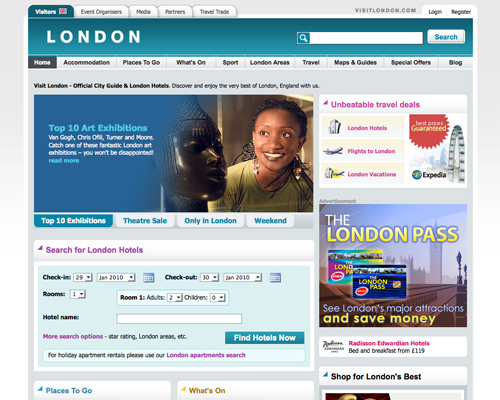 visitlondon thiet ke web du lich