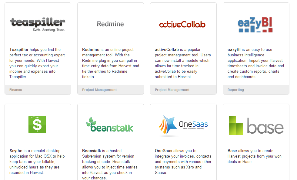 harvest integrations and addons thiet ke web ban hang