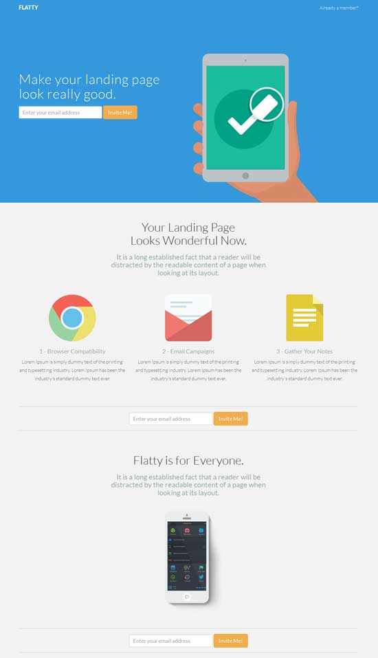 flatty app landing page template thiet ke web ban hang