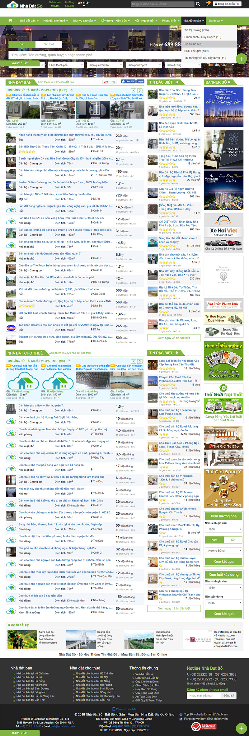 Ảnh chụp màn hình Website nhadatso.com