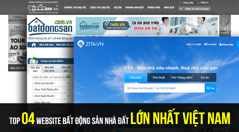 Top 04 website bất động sản nhà đất hàng đầu Việt Nam