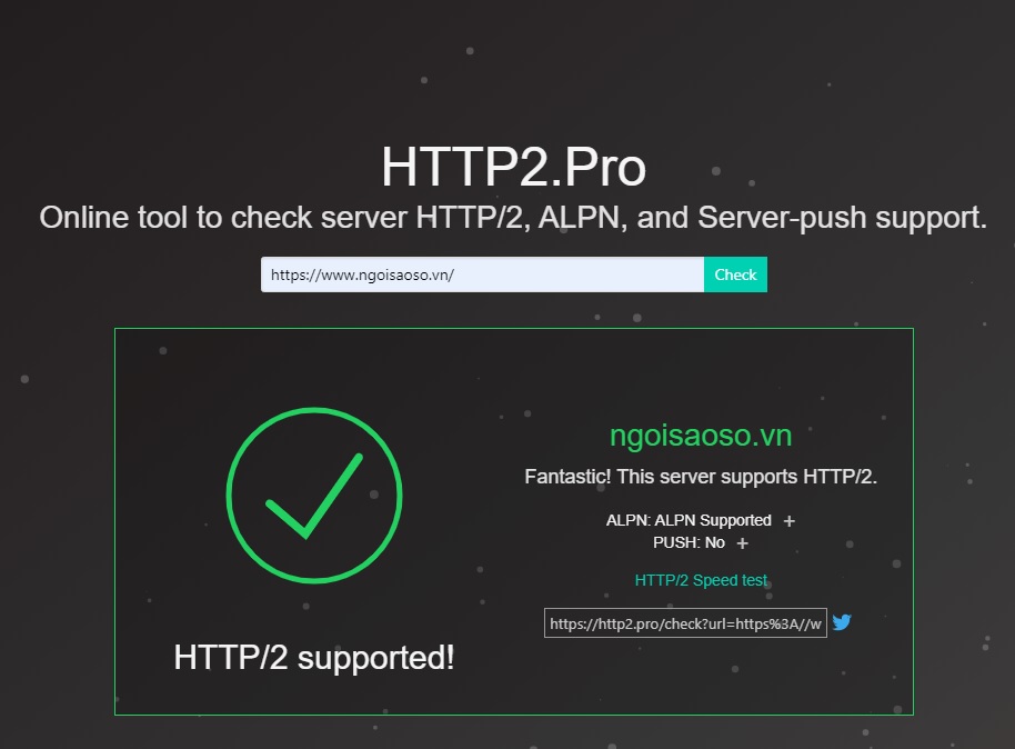 kiem tra xem may chu trang web của ban co ho tro http2 khong