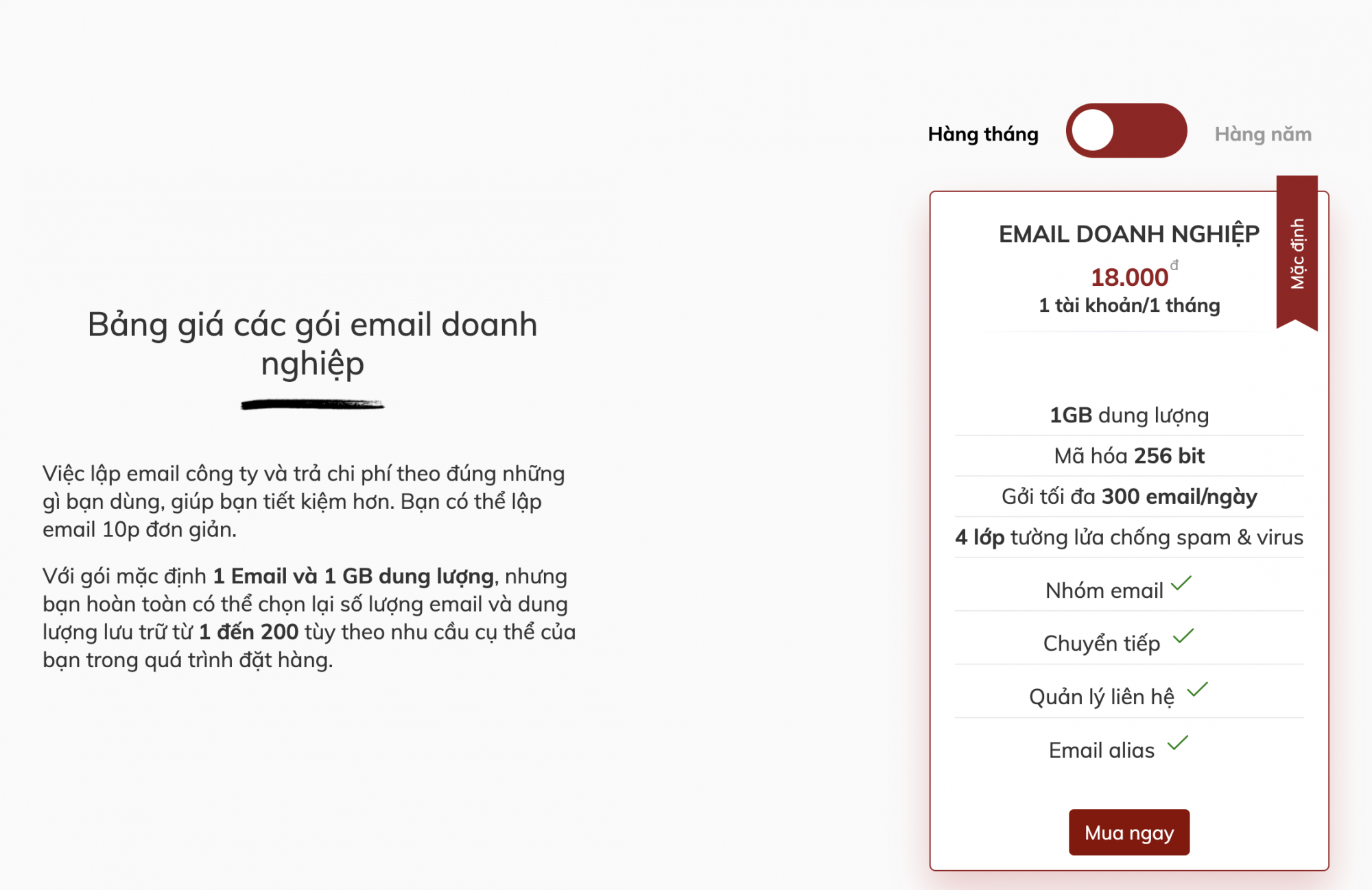 Tạo email giá rẻ