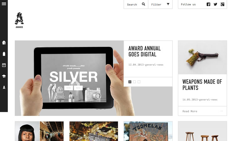 Award content heavy web design Inspiration