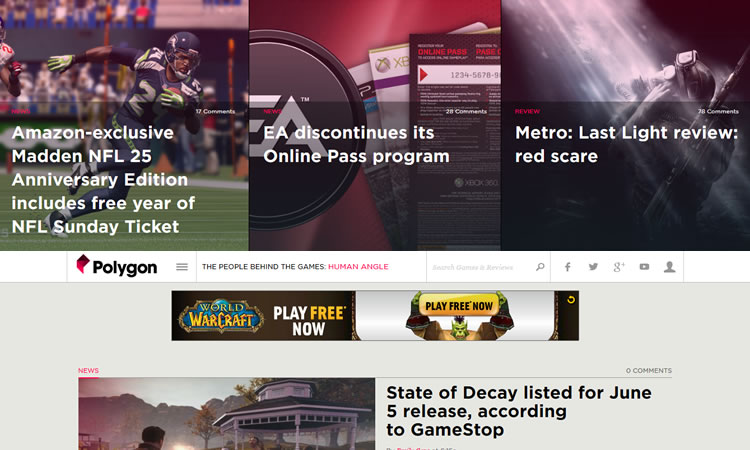 content heavy websites Polygon Inspiration