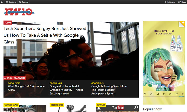 content heavy websites ReadWrite Inspiration