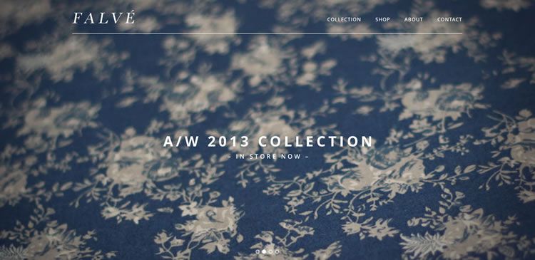 The F A L V É website example of Ecommerce web design