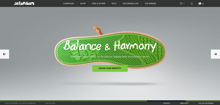 The Satorisan website example of Ecommerce Sites design
