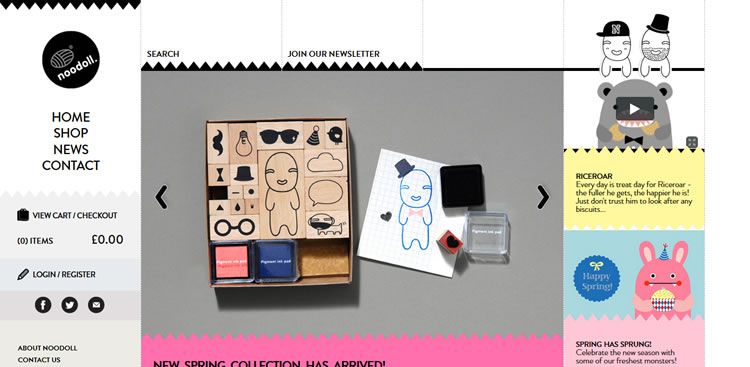 The noodoll website example of Ecommerce web design