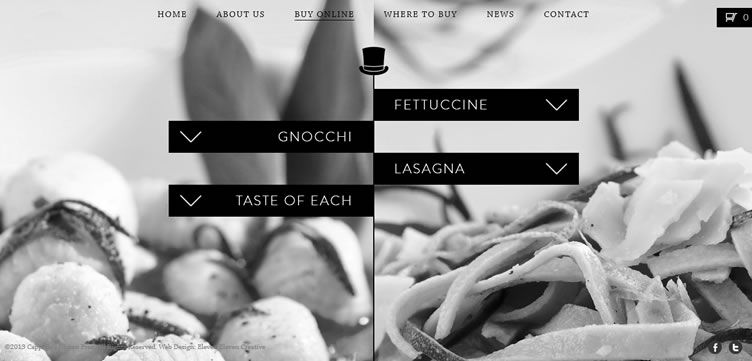 The Cappellos website example of Ecommerce web design