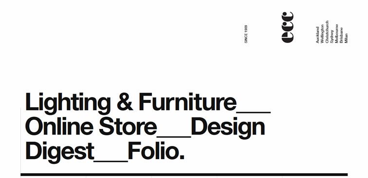 The ECC Lighting & Furniture website example of Ecommerce Sites design