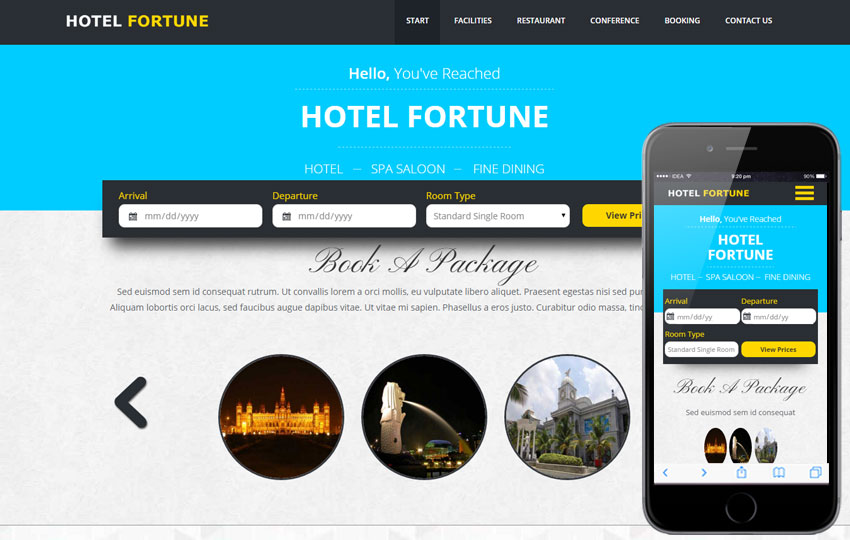 thiet ke website khach san fortune