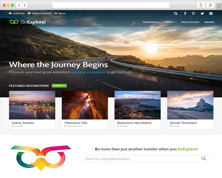 tim hieu mau thiet ke website du lich goexplore va countryholidays 1